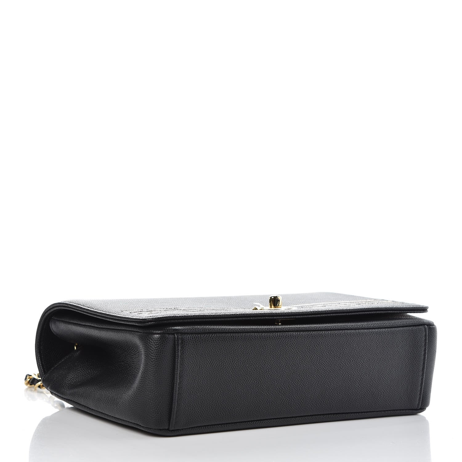 Chanel Grained Calfskin Embroidered Captain Gold Flap Bag Black 4 of 8