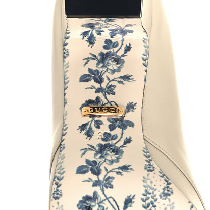Gucci Malaga Kid GG Victoire 55mm Loafer Pumps 37 Vintage White 6 of 9