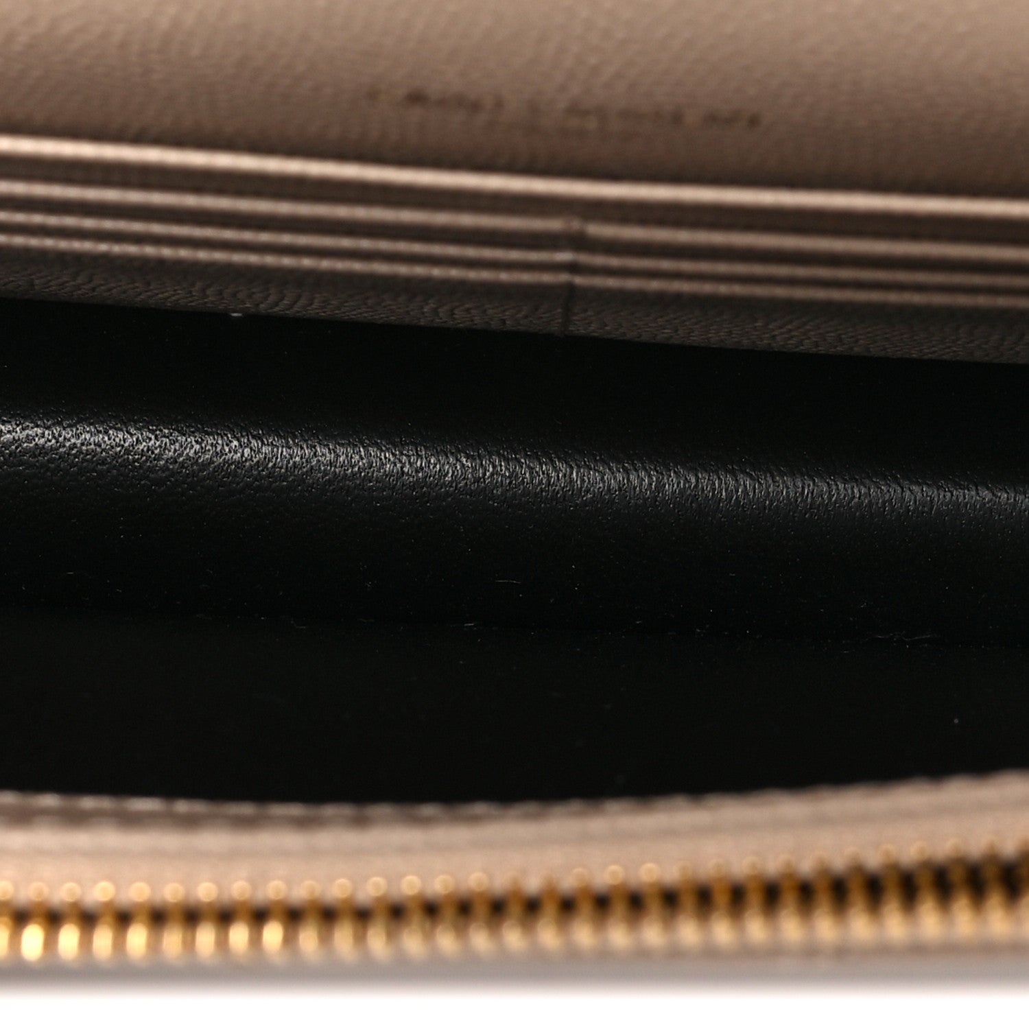 Saint Laurent Grain De Poudre Matelasse Chevron Monogram Envelope Chain Wallet Dark Beige 5 of 10