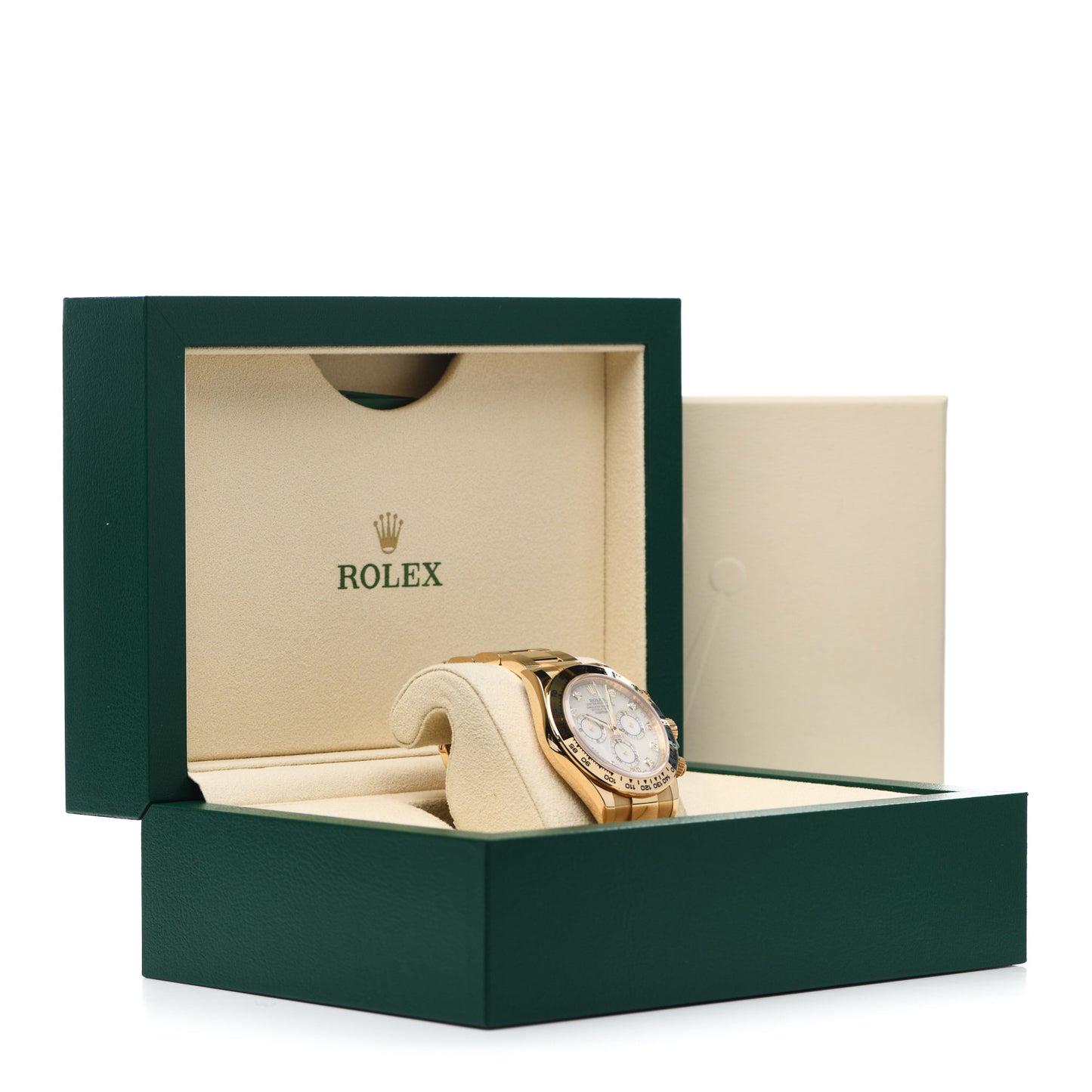 18K Yellow Gold Diamond Mother of Pearl 40mm Oyster Perpetual Cosmograph Daytona Watch 116508