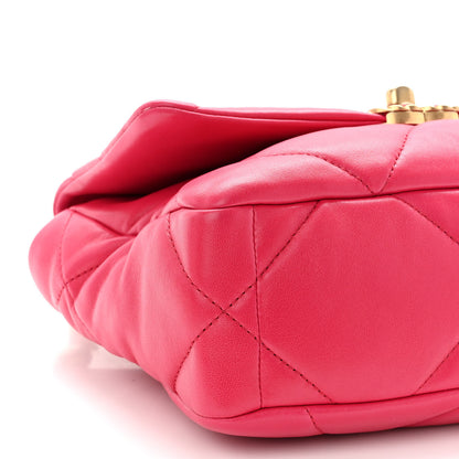 Chanel Lambskin Quilted Medium Chanel 19 Flap Dark Pink 9 of 10