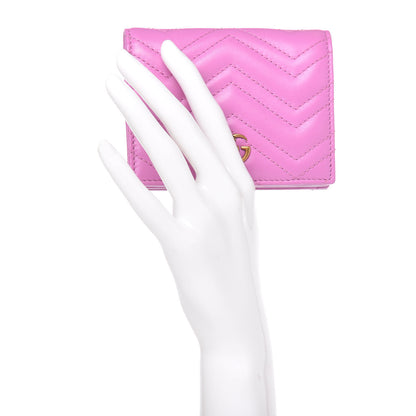 Gucci Calfskin Matelasse GG Marmont Card Case Candy Mousse 2 of 7