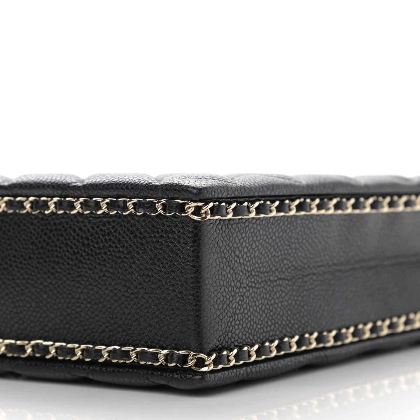 Caviar Quilted Evening Box Bag Black
