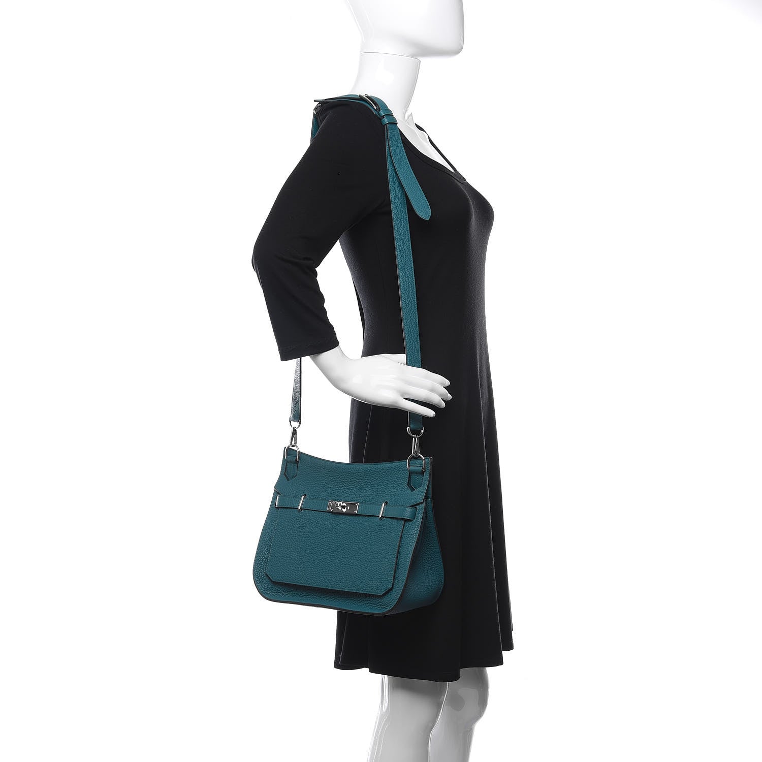 Hermes Taurillon Clemence Jypsiere 28 Vert Bosphore 2 of 10
