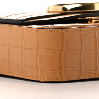 Chloe Calfskin Crocodile Embossed Mini C Double Carry Autumnal Brown 9 of 14