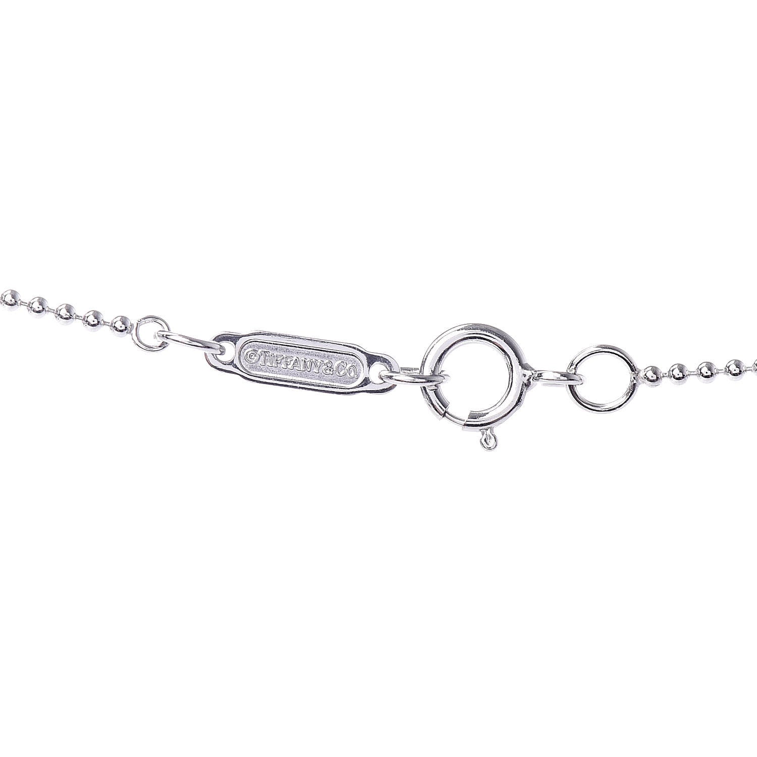 Tiffany 18K White Gold Diamond Knot Key Pendant Necklace 6 of 7
