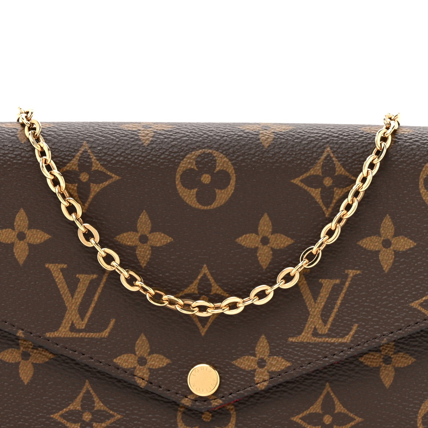 Louis Vuitton Monogram Pochette Felicie Chain Wallet Fuchsia 10 of 13