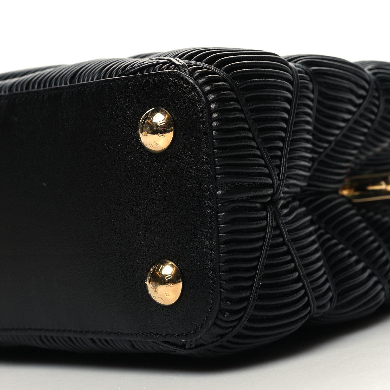 Louis Vuitton Calfskin Pleated Capucines BB Black 9 of 9