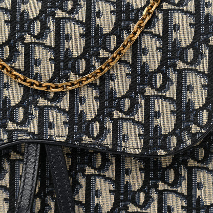 Christian Dior Oblique Saddle Chain Pouch Blue 7 of 11