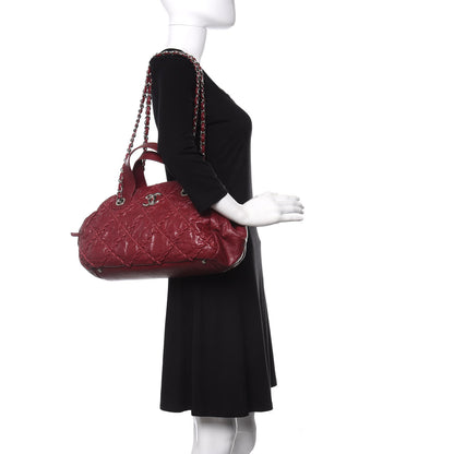 Chanel Calfskin Ultra Stitch Bowler Red 2 of 20