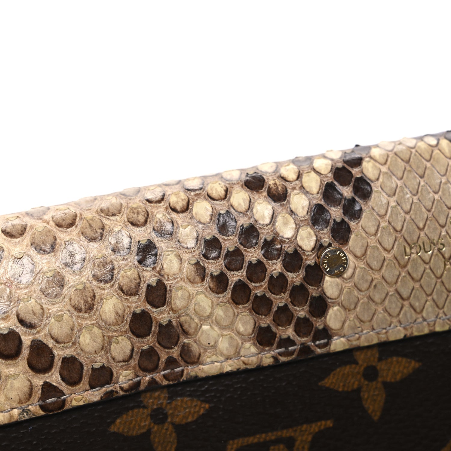 Louis Vuitton Snakeskin Monogram Pallas Wallet Black 7 of 8
