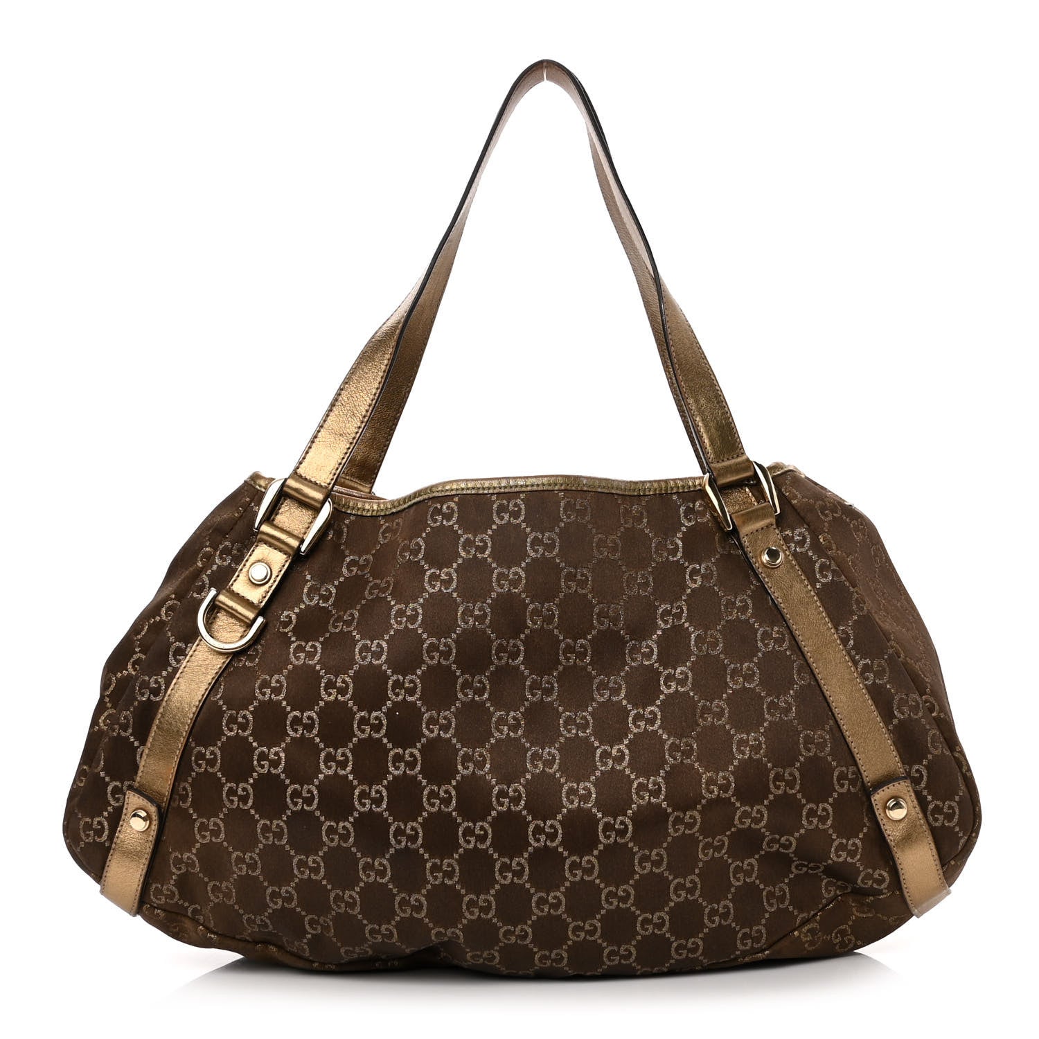 Gucci Satin Monogram Medium Abbey Shoulder Bag Bronze 1 of 13