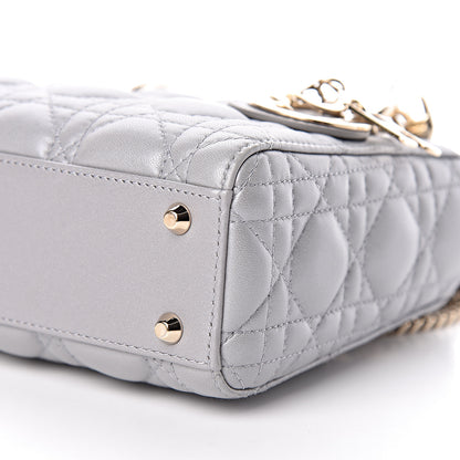 Christian Dior Metallic Lambskin Cannage Mini Lady Dior Grey 10 of 10