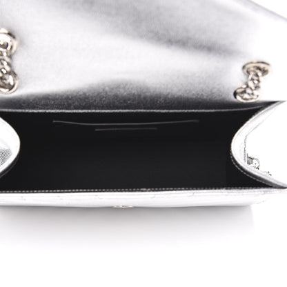 Saint Laurent Sheepskin Matelasse Chevron Monogram Medium College Bag Silver 5 of 12