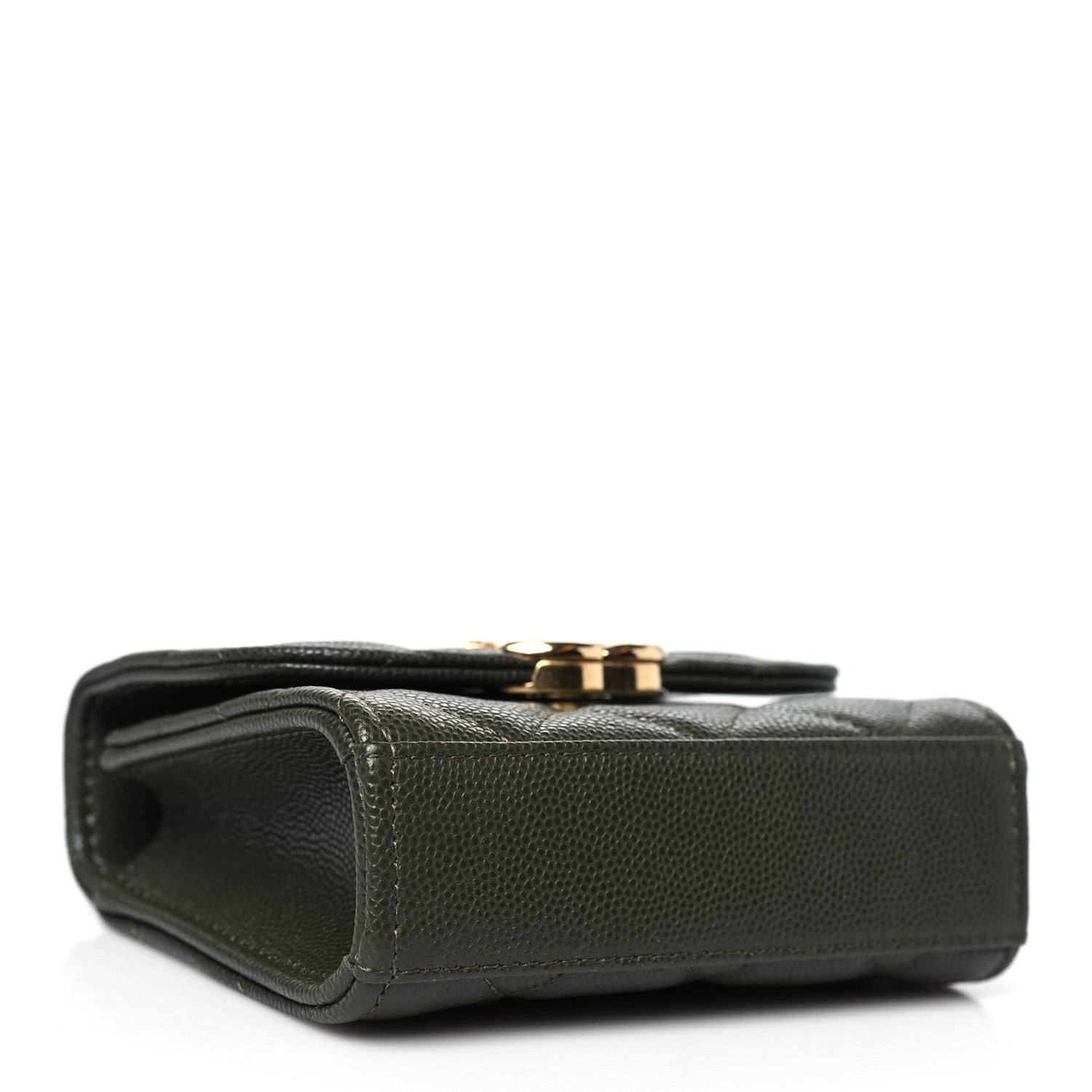 Chanel Caviar Quilted Coco First Clutch With Chain Khaki 4 of 11
