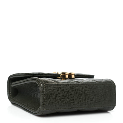 Chanel Caviar Quilted Coco First Clutch With Chain Khaki 4 of 11