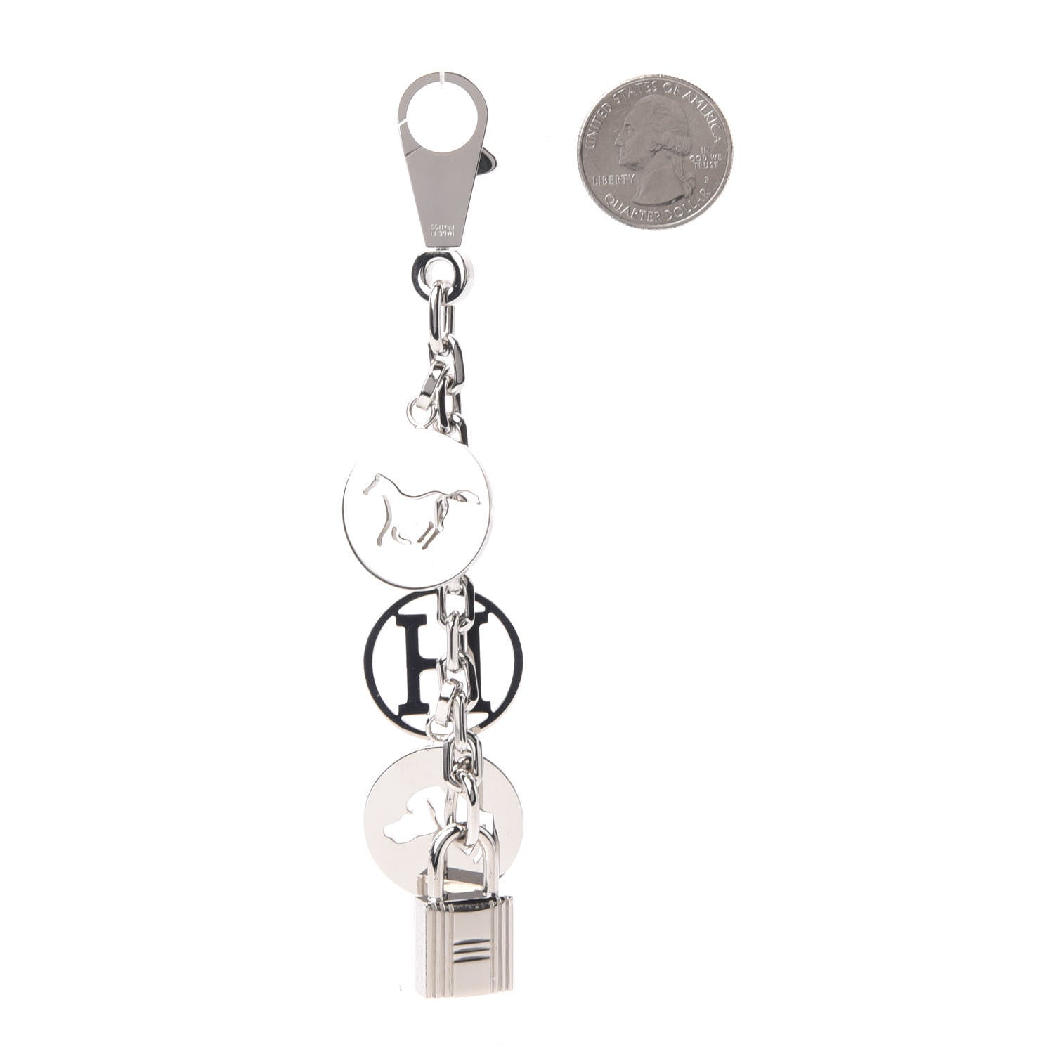 Hermes Palladium Breloque Bag Charm Silver 2 of 6