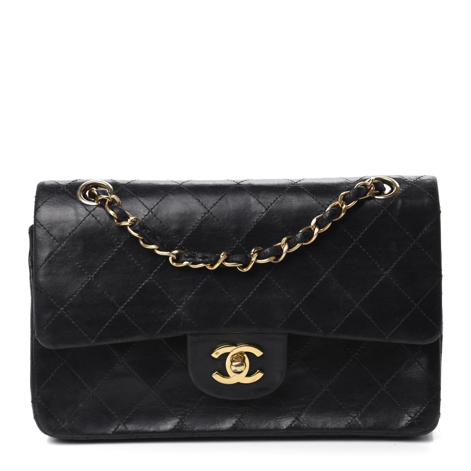 Chanel Lambskin Quilted Small Double Flap Black 1 of 15
