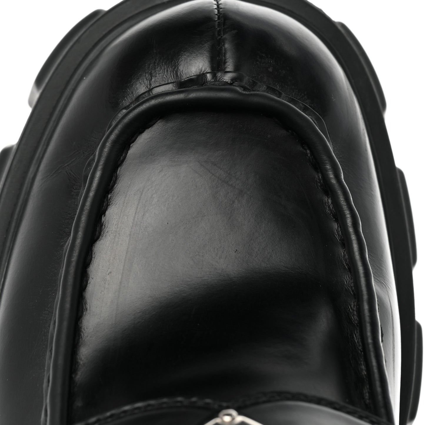 Spazzolato Rois Metal Triangle Logo Monolith 55mm Loafers 37.5 Black