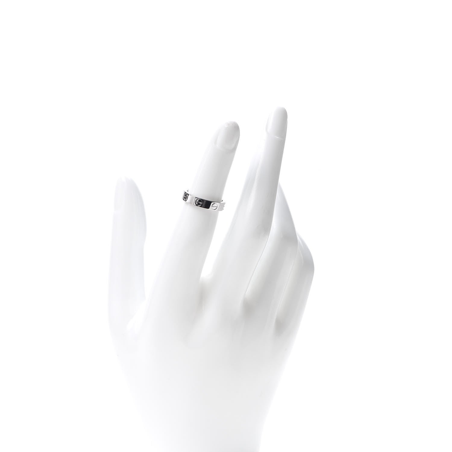 Cartier 18K White Gold 3.5mm LOVE Wedding Band Ring 47 4 2 of 4