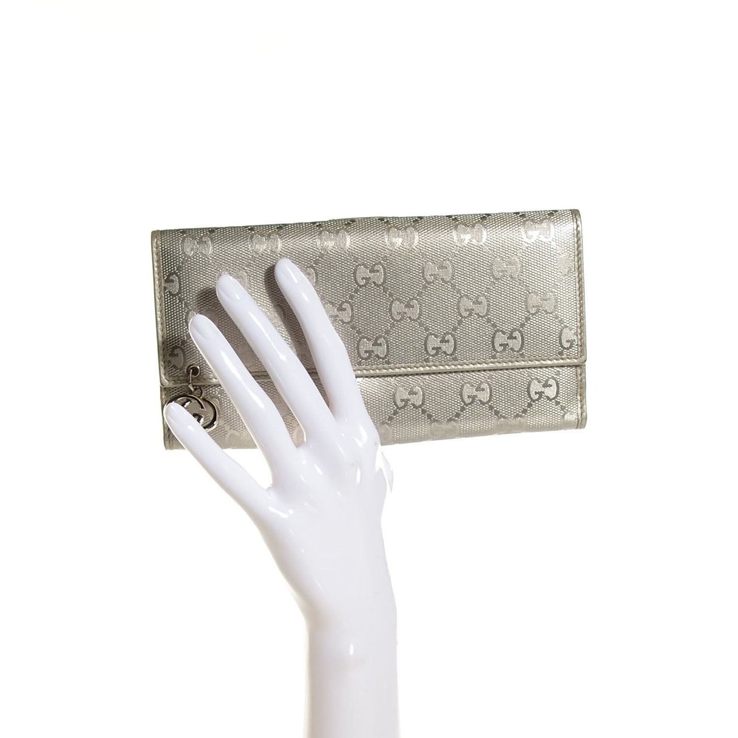 Imprime Monogram GG Pierce Continental Flap Wallet Silver