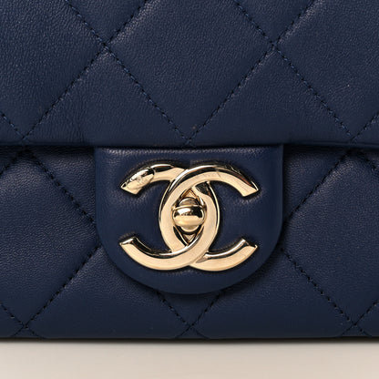 Chanel Lambskin Quilted Resin Bi-Color Chain Flap Bag Navy 8 of 14