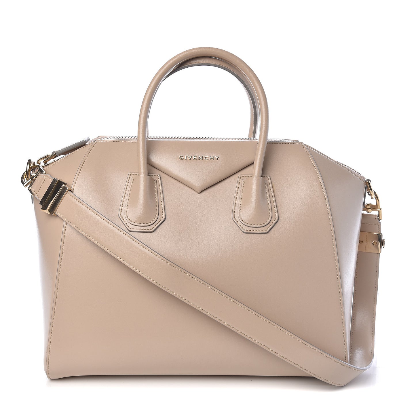 Shiny Lord Calfskin Medium Antigona Sand