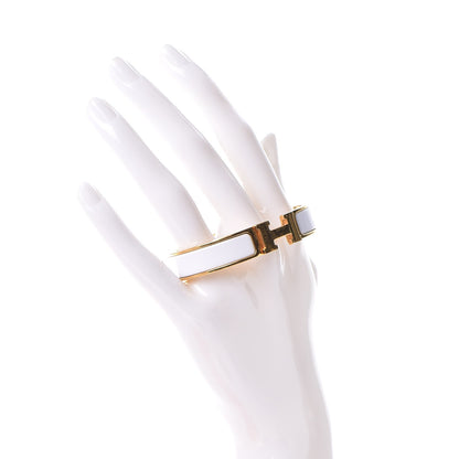 Hermes Enamel Narrow Clic Clac H Bracelet PM White 2 of 5