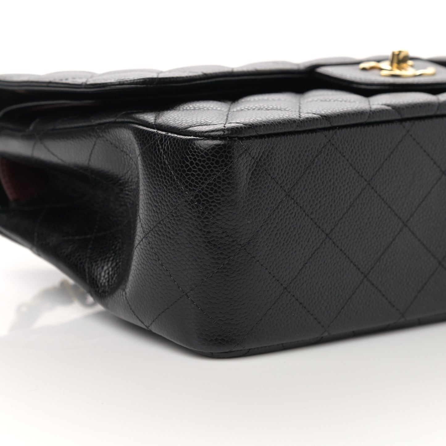 Caviar Quilted Jumbo Double Flap Black