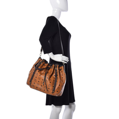 MCM Visetos Drawstring Shopper Cognac Brown 2 of 9