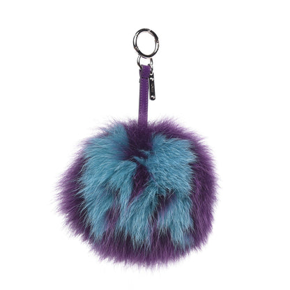 Fendi Fox Fur Shiny Nappa Bi-Color M ABCharm Bag Charm Viola Lago Viola Plus 1 of 3