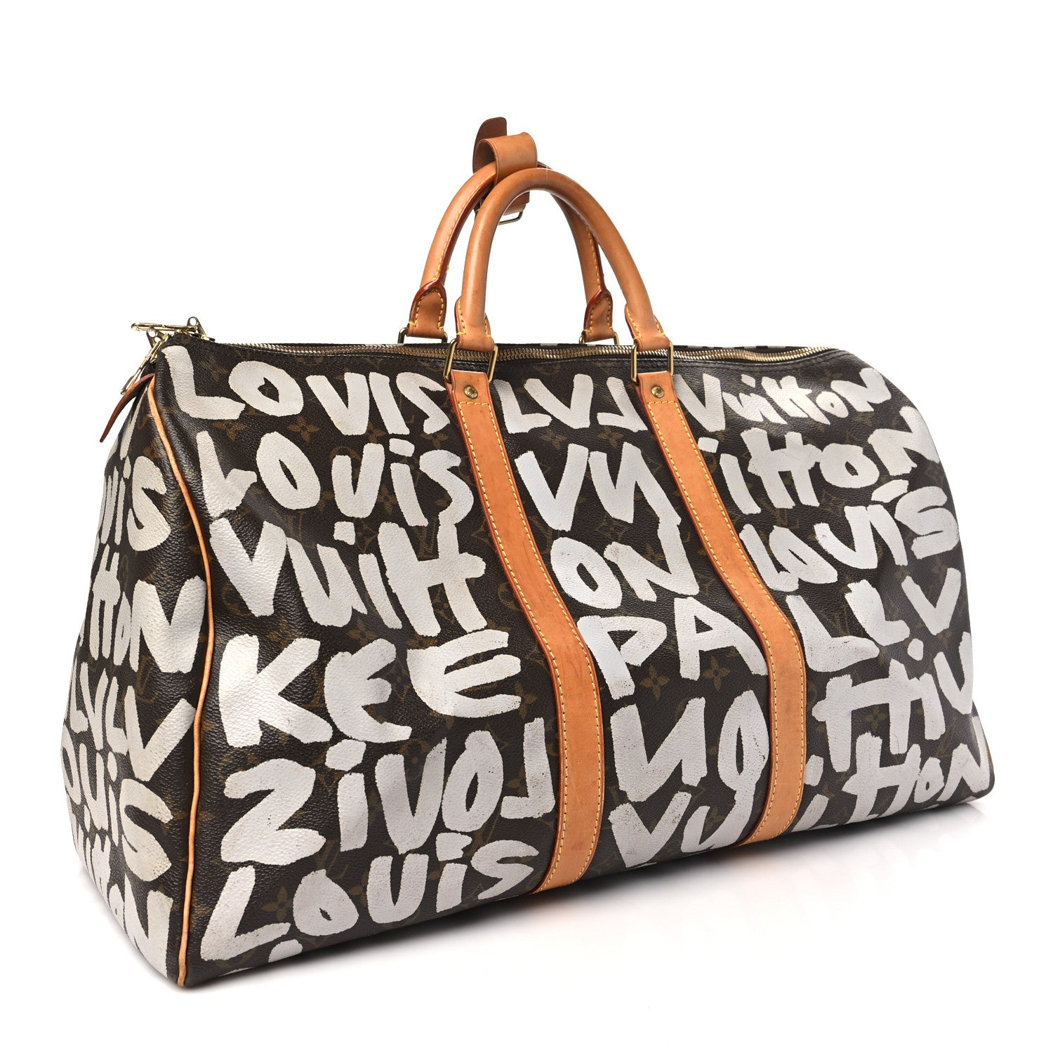 Louis Vuitton Monogram Graffiti Keepall 50 Silver 2 of 12