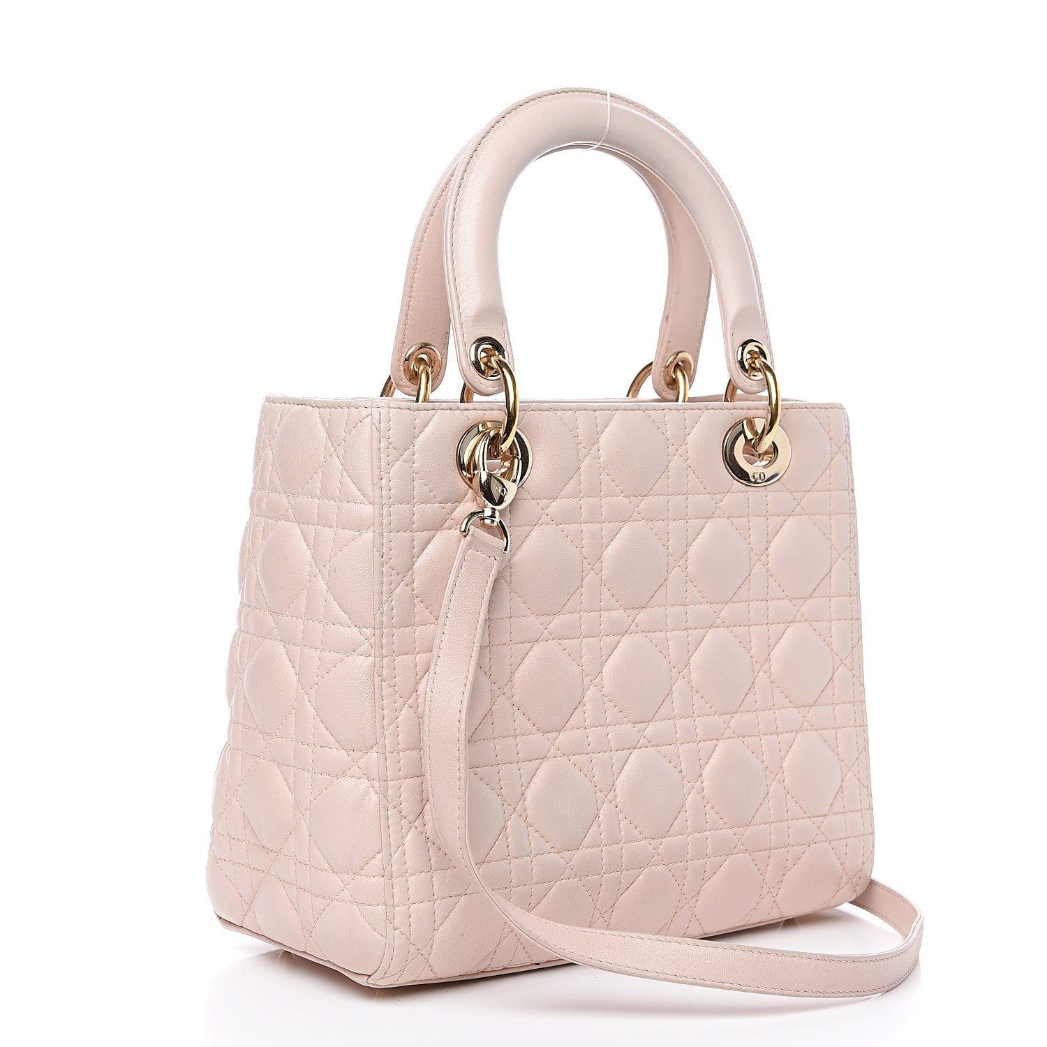 Christian Dior Lambskin Cannage Medium Lady Dior Light Pink 2 of 13