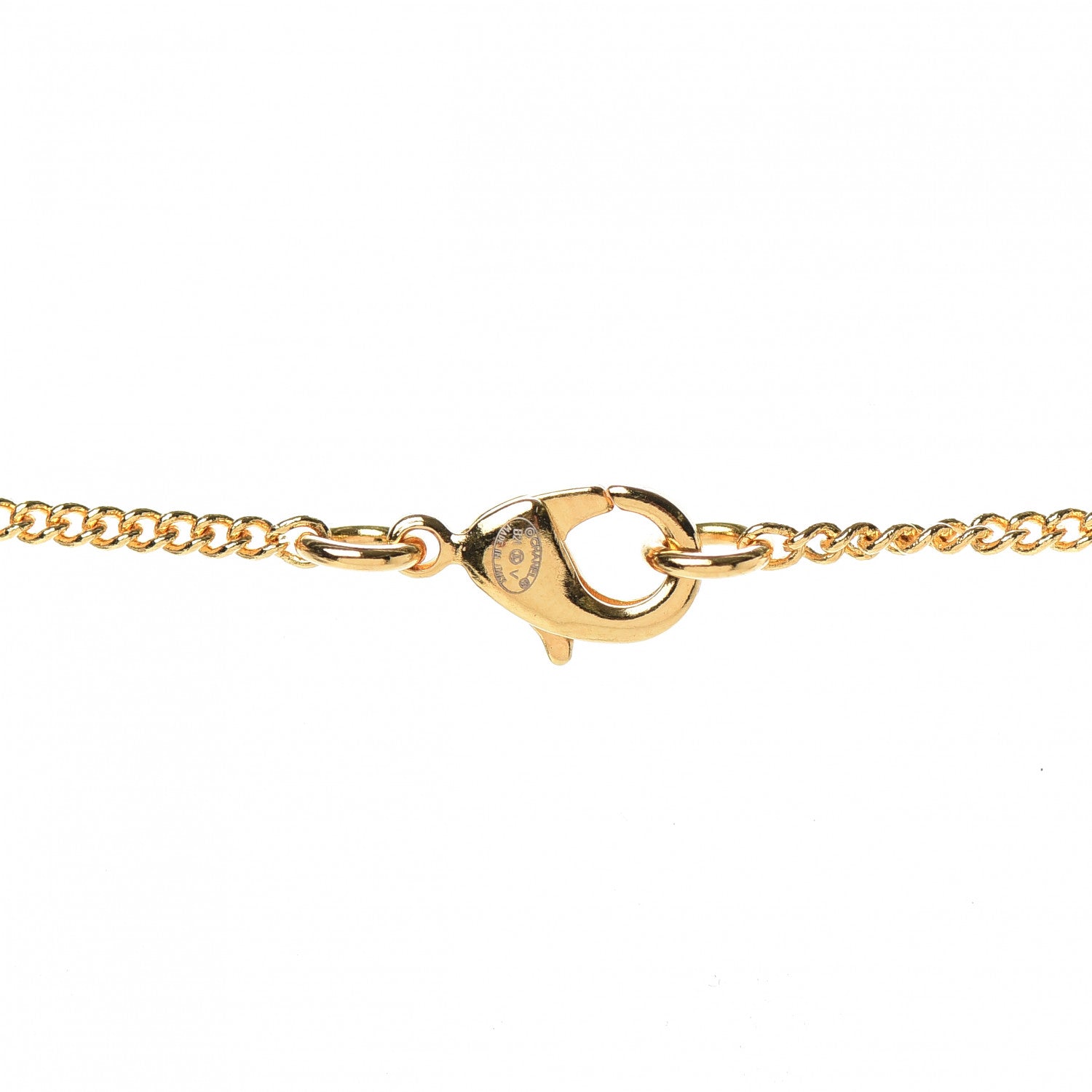 Chanel Metal CC Paris Button Necklace Gold 5 of 6