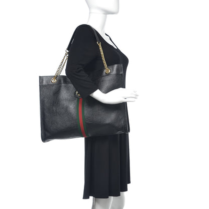 Gucci Calfskin Large Rajah Chain Tote Black 2 of 9