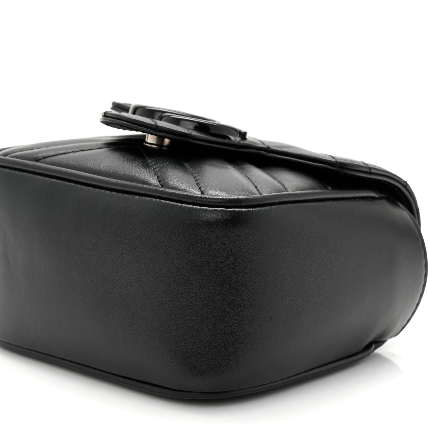 Calfskin Matelasse Monochrome GG Marmont Chain Mini Belt Bag Black