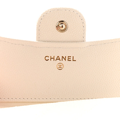 Chanel Caviar Quilted Compact Flap Wallet White 6 of 7