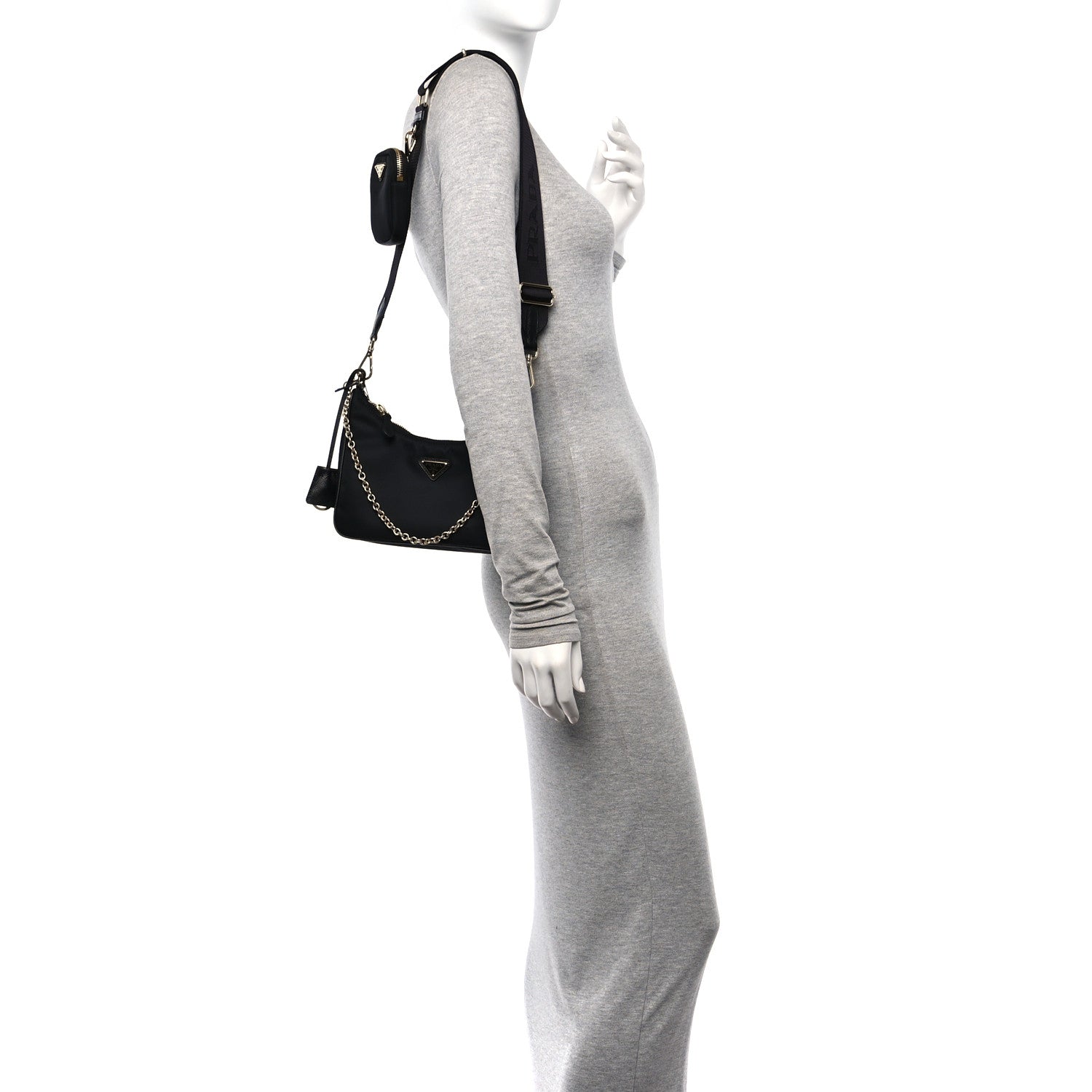Prada Nylon Re-Edition 2005 Shoulder Bag Black 2 of 9
