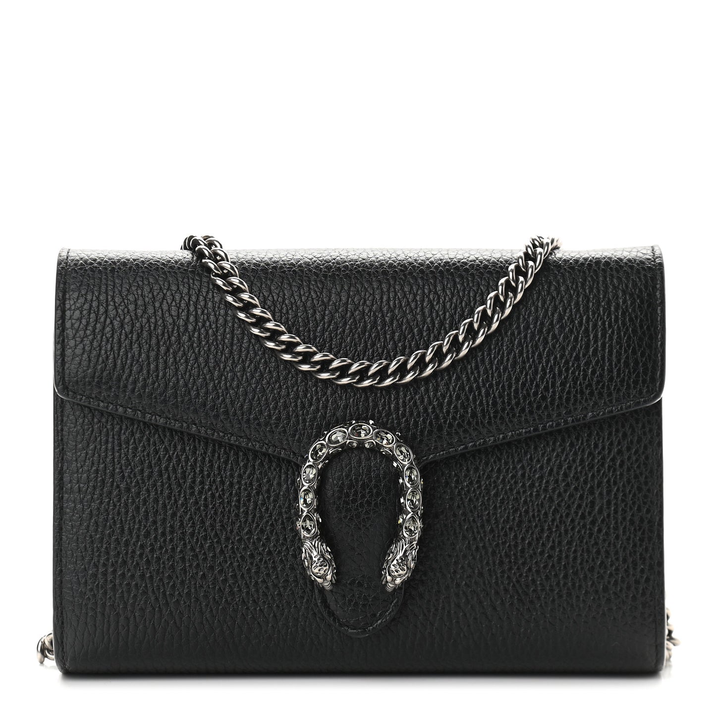 Calfskin Mini Dionysus Chain Wallet Black