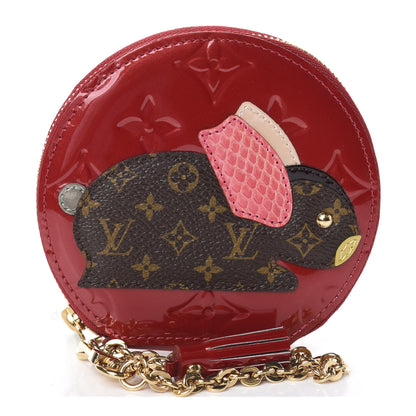 Louis Vuitton Vernis Animania Lapin Bunny Round Coin Purse Pomme D'Amour 1 of 6