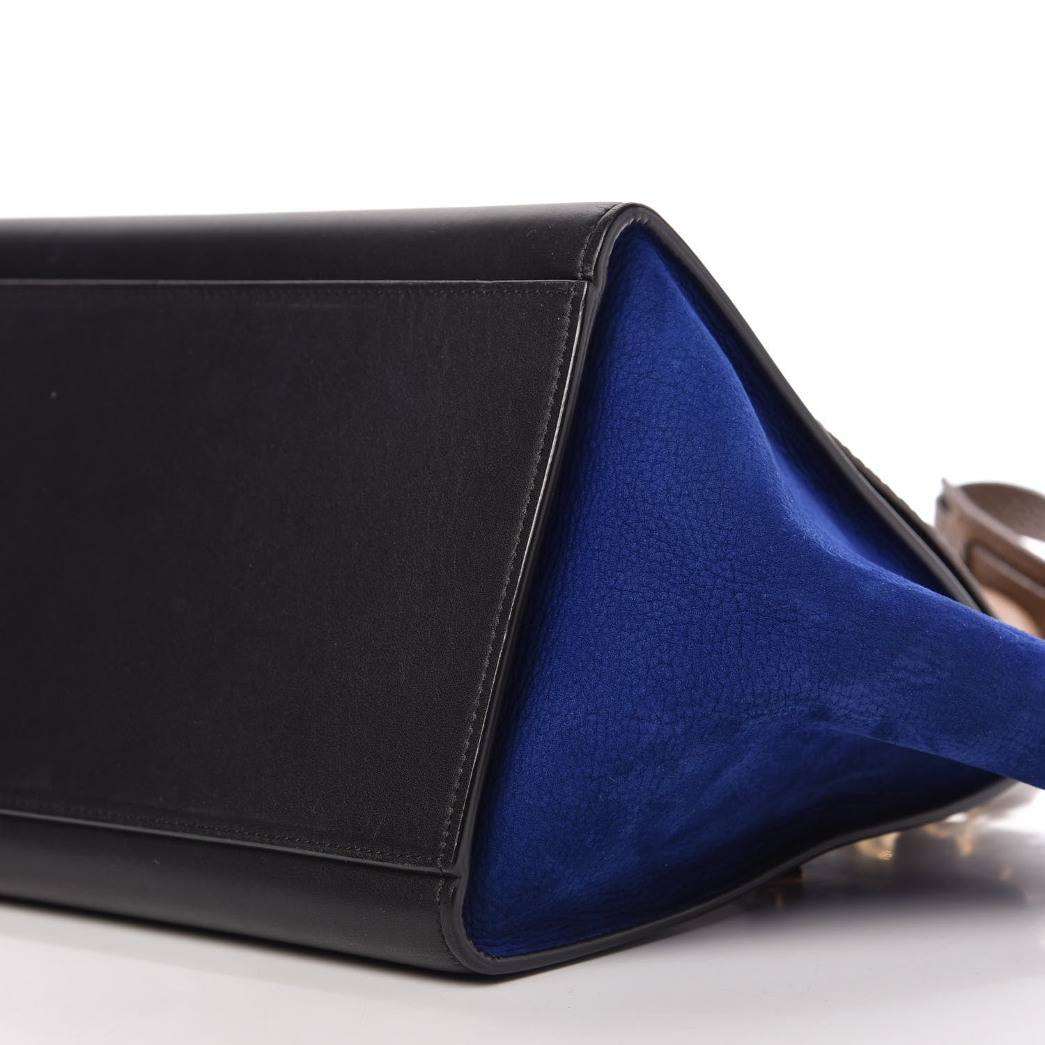 Celine Bullhide Calfskin Nubuck Small Tri-Color Trapeze Coffee 7 of 9