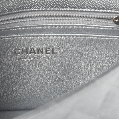 Chanel Metallic Caviar Quilted Mini Top Handle Rectangular Flap Silver 6 of 10