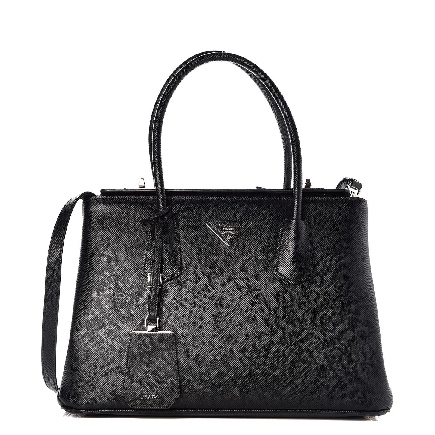 Saffiano Cuir Twin Tote Black
