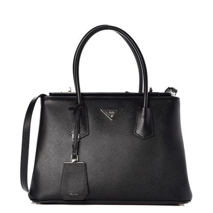 Prada Saffiano Cuir Twin Tote Black 1 of 9