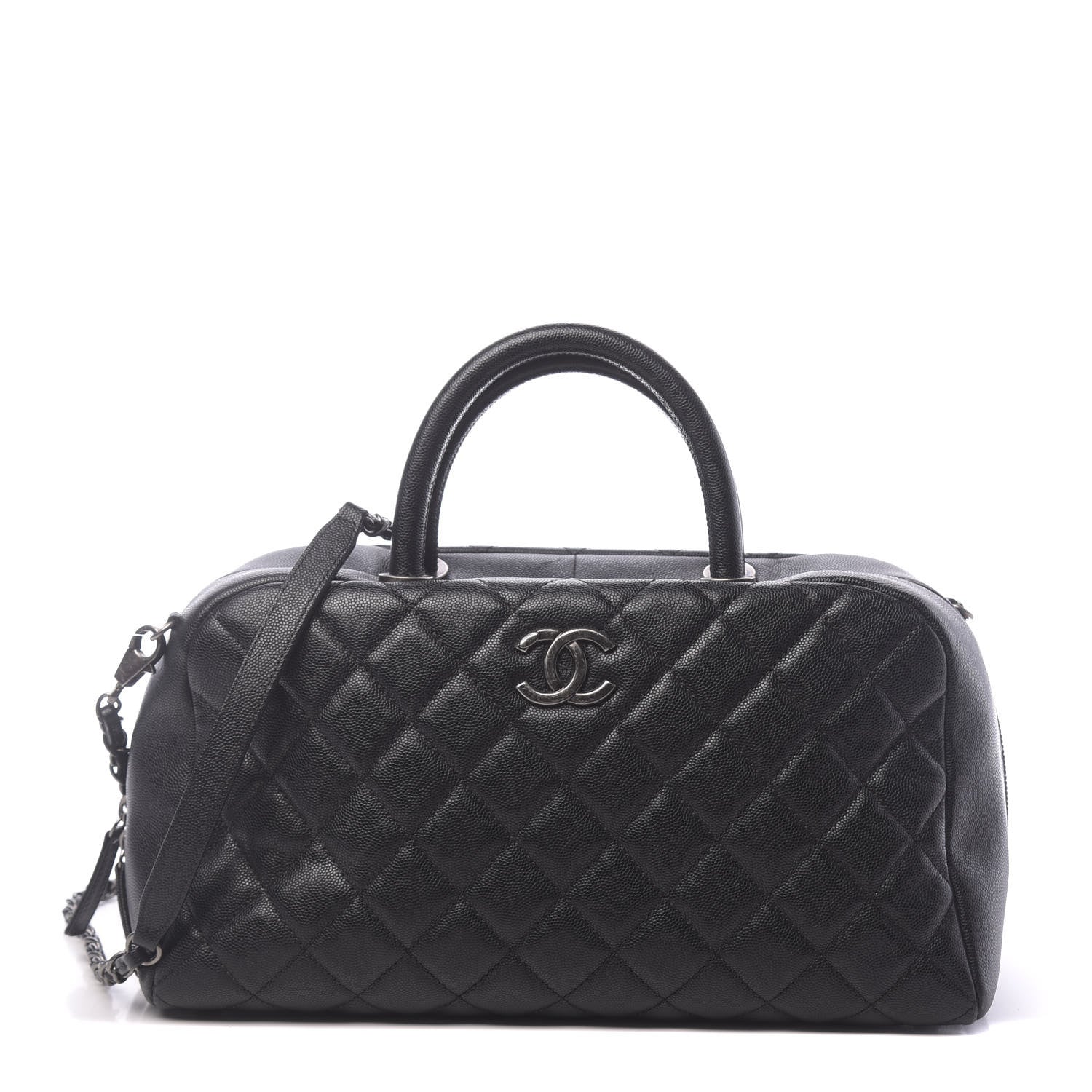 Chanel Caviar Quilted Large Coco Handle Bowling Bag Black 1 of 11