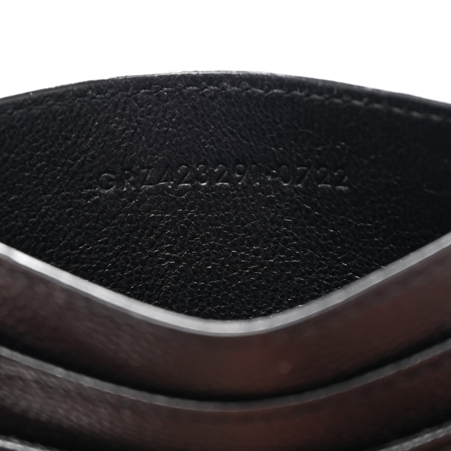 Saint Laurent Grain De Poudre Matelasse Chevron Monogram Credit Card Case Black 7 of 7