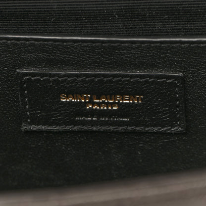 Saint Laurent Grain De Poudre Textured Mixed Matelasse Medium Triquilt Monogram Satchel Fog 6 of 11