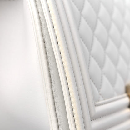 Chanel Calfskin Quilted Medium Boy Flap White 12 of 13
