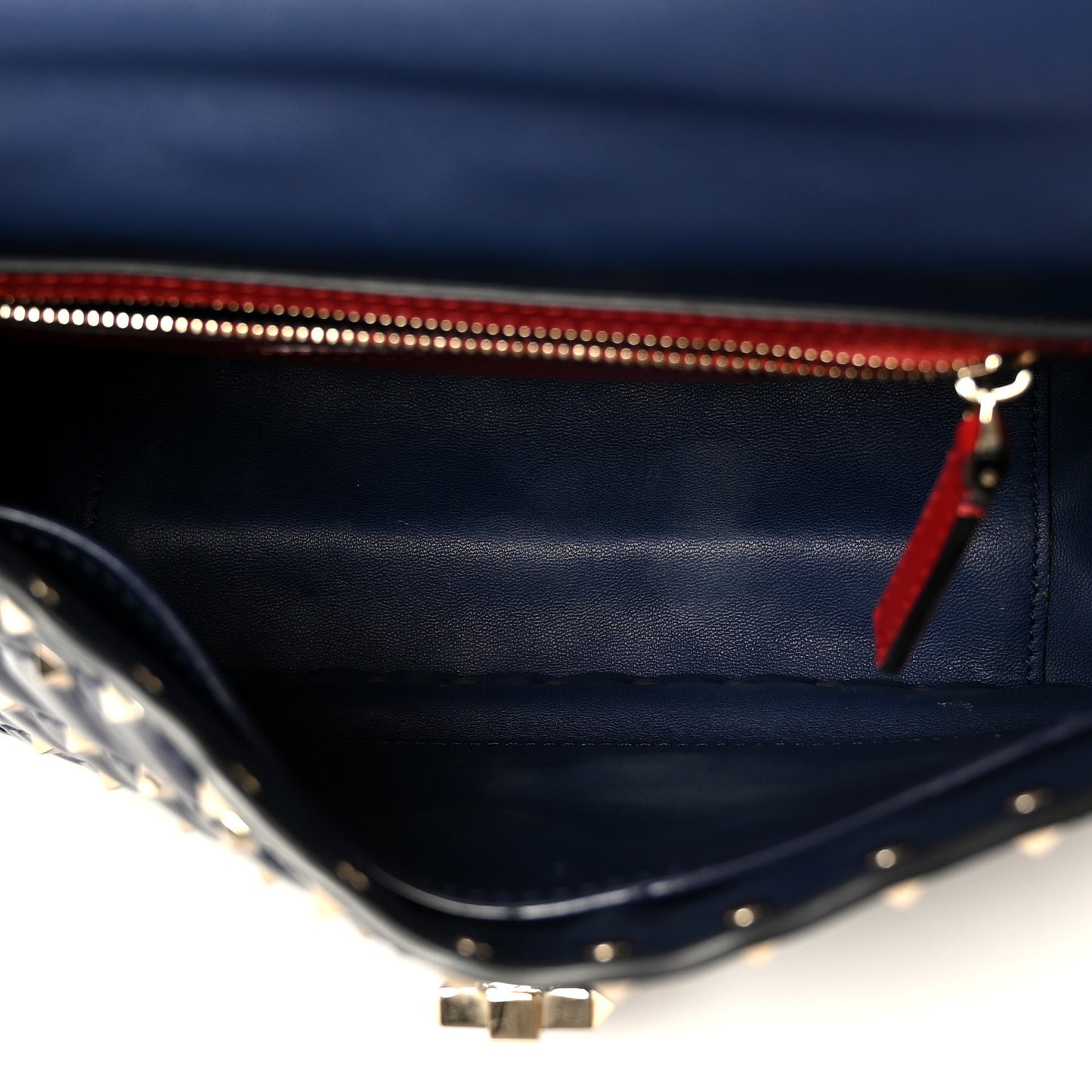 Patent Medium Rockstud Spike Shoulder Bag Pure Blue