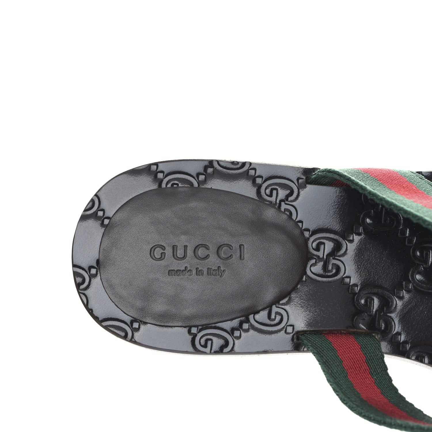 Gucci Nylon Guccissima Web Womens Thong Sandals 37.5 Green Red Black 21 of 21